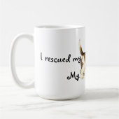 救助の小さいバセット犬Griffon Vendéen コーヒーマグカップ (左)