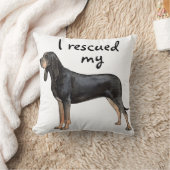 救助の黒およびタンのCoonhound クッション (ブランケット)