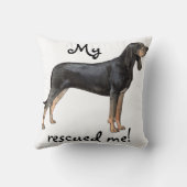 救助の黒およびタンのCoonhound クッション (裏面)