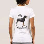 救助の黒およびタンのCoonhound Tシャツ (裏面)