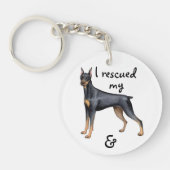 救助の(犬)ドーベルマン・ピンシェル キーホルダー (正面)