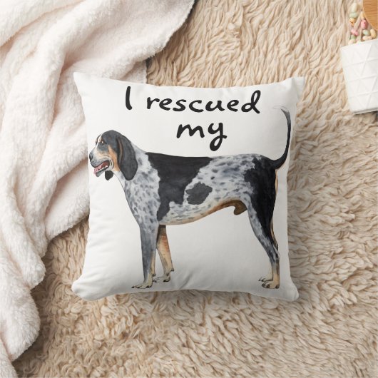 救助のBluetickのCoonhound クッション (ブランケット)