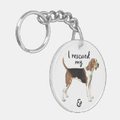 救助のTreeingの歩行者のCoonhound キーホルダー (正面左)