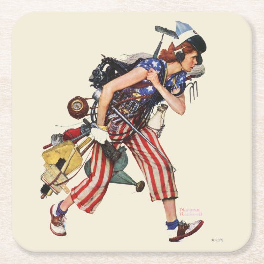 救助へのRosie スクエアペーパーコースター (正面)