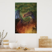 救助へ!ファンタジードラゴンキャンバス印刷 ポスター (キッチン)