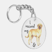 救助イエロー・ラブラドール・レトリーバー キーホルダー (正面左)