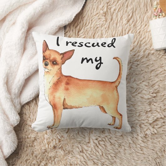 救助チワワ クッション (ブランケット)