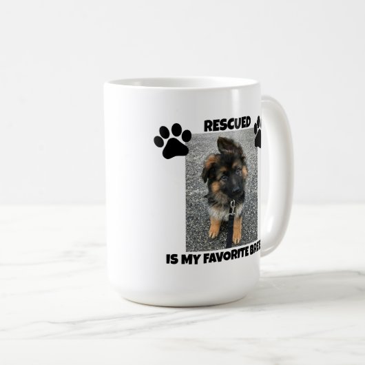 救助パーソナライズされたされたお気に入りのは私の品種15oz コーヒーマグカップ (正面右)