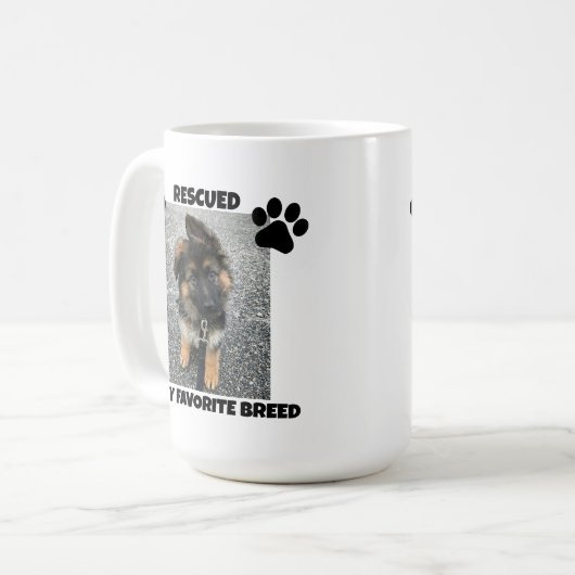 救助パーソナライズされたされたお気に入りのは私の品種15oz コーヒーマグカップ (正面左)