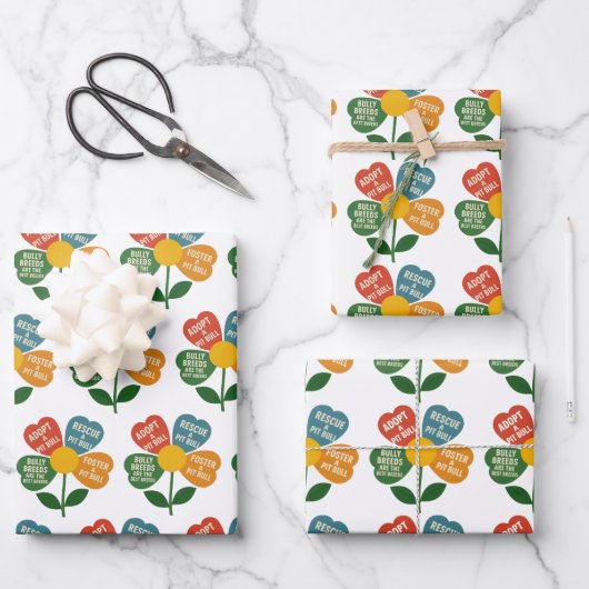 救助ピットブルギフトラップシート ラッピングペーパーシート (正面)