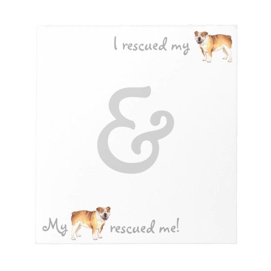 救助ブルドッグ ノートパッド (正面)