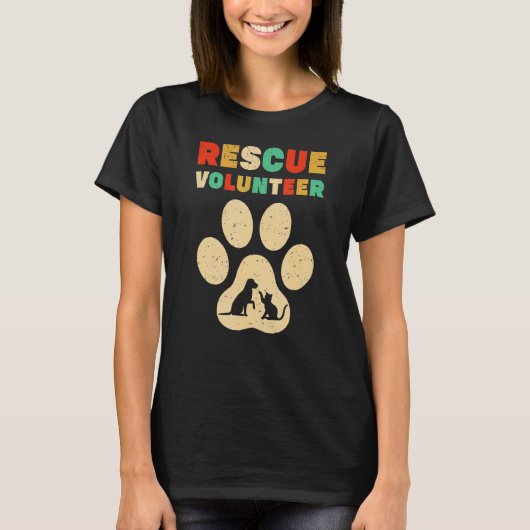 救助ボランティア動物シェルター犬キャットラブ1 Tシャツ (正面)