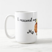 救助ポメラニア犬 コーヒーマグカップ (左)