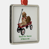 救助ワゴンオーナメントに手を差し伸べて下さい メタルオーナメント (右)