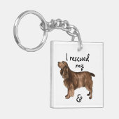 救助場スパニエル犬 キーホルダー (正面左)