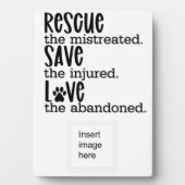 救助救愛のペットパーソナライズされたの養子写真 フォトプラーク (正面)