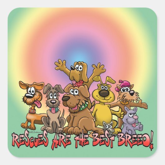 救助犬が最高の種だ! スクエアシール (正面)