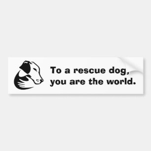 救助犬に、世界です バンパーステッカー