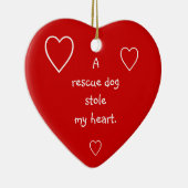 救助犬のストール私のハートのオーナメント セラミックオーナメント (右)