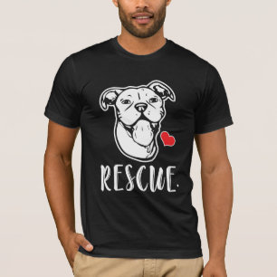 救助犬のピットブルのスケッチの救助のお母さんは採用します Tシャツ