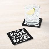 救助犬のペット養子縁組の贈り物に愛される スクエアペーパーコースター (インサイチュ)