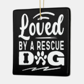 救助犬のペット養子縁組の贈り物に愛される セラミックオーナメント (左)