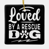 救助犬のペット養子縁組の贈り物に愛される セラミックオーナメント (正面)