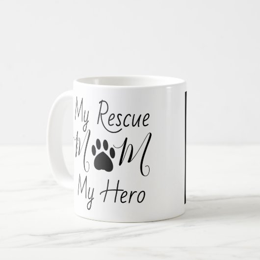 救助犬の母の英雄写真マグ コーヒーマグカップ (正面左)