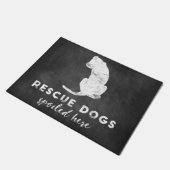 救助犬はヴィンテージの黒板をここにだめにしました ドアマット (アングル)