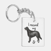 救助用フラットコートレトリバー キーホルダー (正面左)