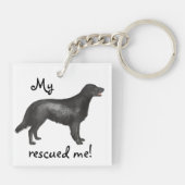 救助用フラットコートレトリバー キーホルダー (裏面)