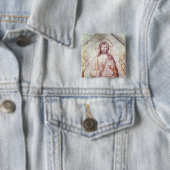 救助者の天恵1341年を描写するTympanum 缶バッジ (インサイチュ)