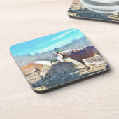 救助荷車を引く馬食べの干し草 コースター (左側)