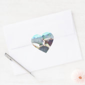 救助荷車を引く馬食べの干し草 ハートシール (封筒)