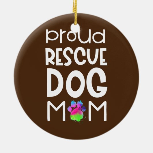 救助誇りを持った犬ママ犬の足の動物シェルター セラミックオーナメント (裏面)