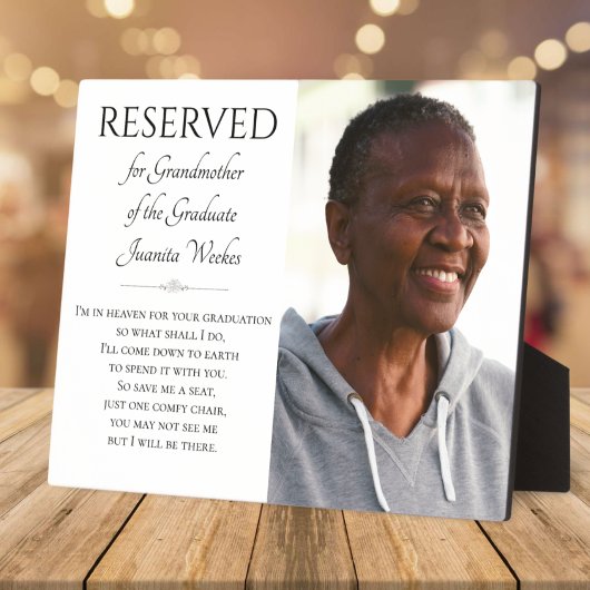 救卒業記念の席の祖母 フォトプラーク