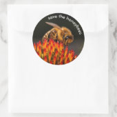 救受精するミツバチ ラウンドシール (バッグ)