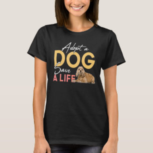 救命コッカー救スパニエル犬を犬に採用する Tシャツ