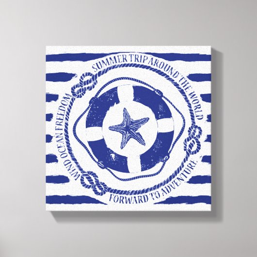 救命ブイとヒトデ キャンバスプリント (正面)