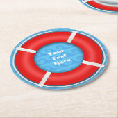 救命ブイカスタム文字 ラウンドペーパーコースター (アングル)