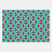 救命ブイライフプレサーバープール誕生日パーティー ラッピングペーパーシート (正面3)