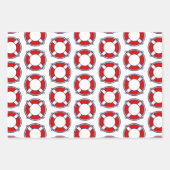 救命ブイライフプレサーバープール誕生日パーティー ラッピングペーパーシート (正面)