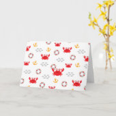 救命ブイ付きカニ カード (黄色い花)