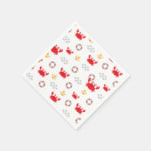 救命ブイ付きカニ スタンダードカクテルナプキン (角)