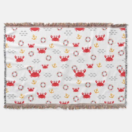 救命ブイ付きカニ スローブランケット (正面)