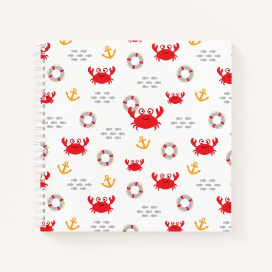救命ブイ付きカニ ノートブック (正面)