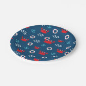 救命ブイ付きカニ ペーパープレート (アングル)