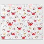 救命ブイ付きカニ ラッピングペーパー (フラット)