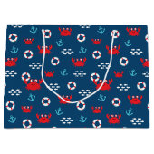 救命ブイ付きカニ ラージペーパーバッグ (正面)