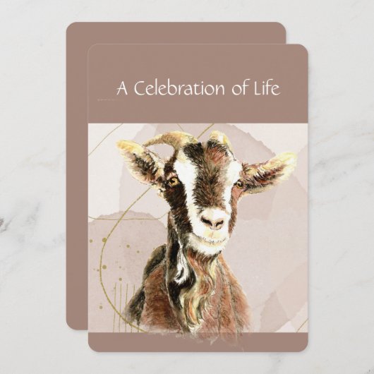 救命ヤギ家畜のお祝い 招待状 (正面/裏面)